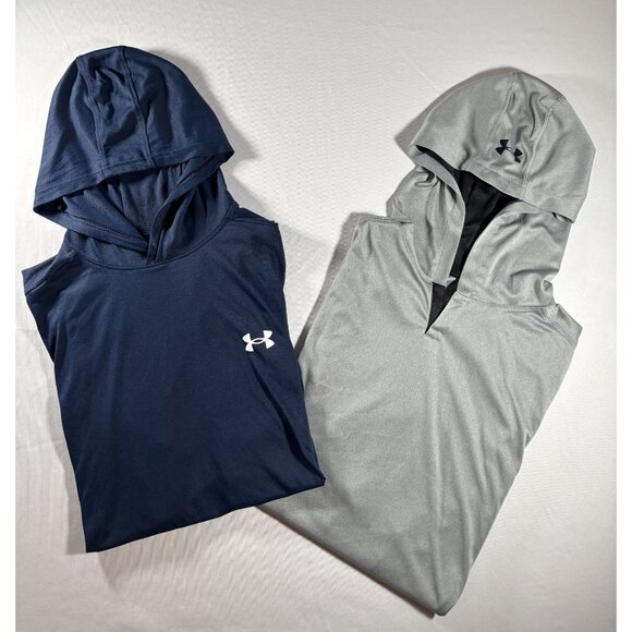 Under Armour Men’s Sleeveless Hoodie Bundle (2) Large Athletic Training Tops - Picture 1 of 10